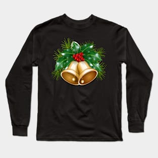 Merry Christmas Jingle Bells Sticker Long Sleeve T-Shirt